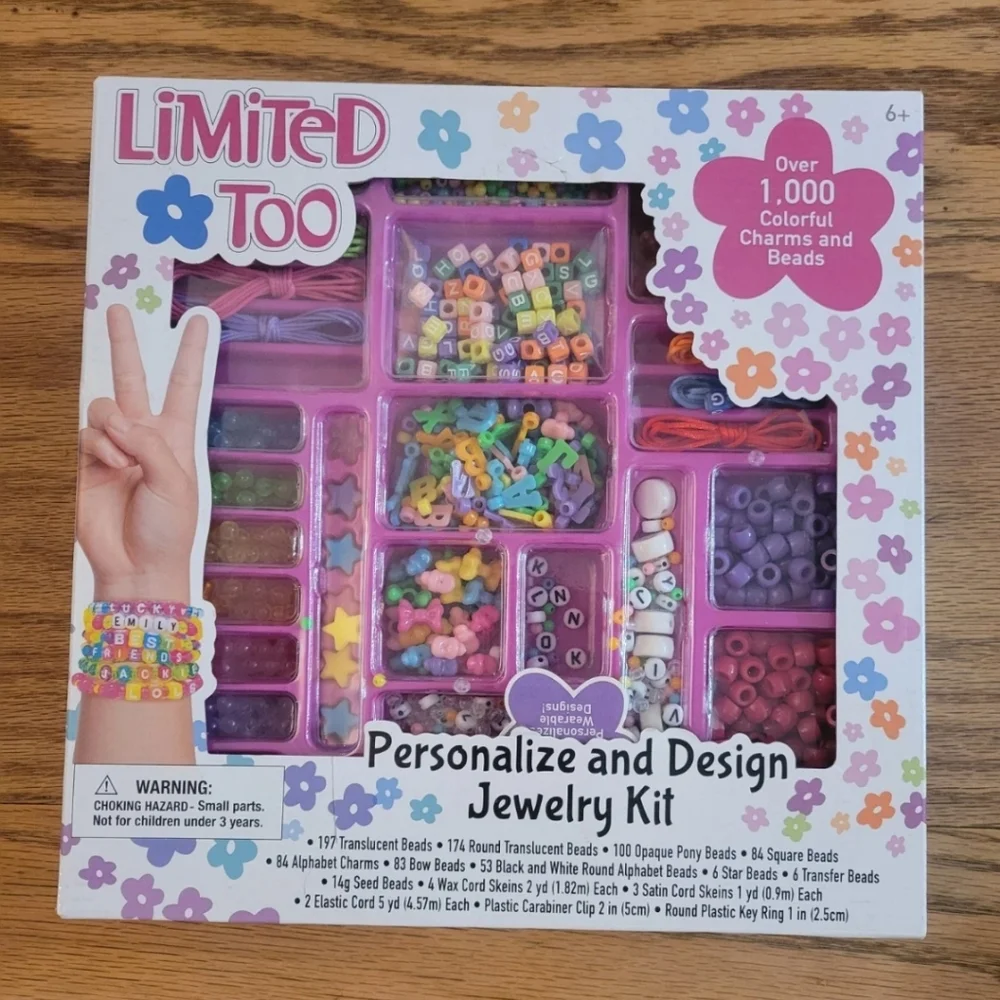 Limited Too Jewelry Bead Kit 1000 Piece BRAND NEW Girls multicolored beads/charm